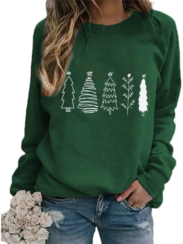 Ykomow Merry Christmas sweatshirt Funny Christmas Movie Watching Sweatshirt ugly Christmas Sweater(2XL A-Green)