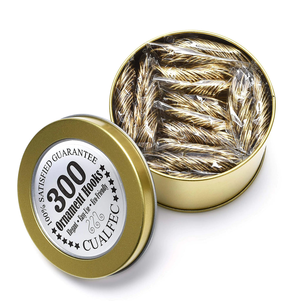 CUALFEC Christmas Ornaments Hooks - 300 / Gold