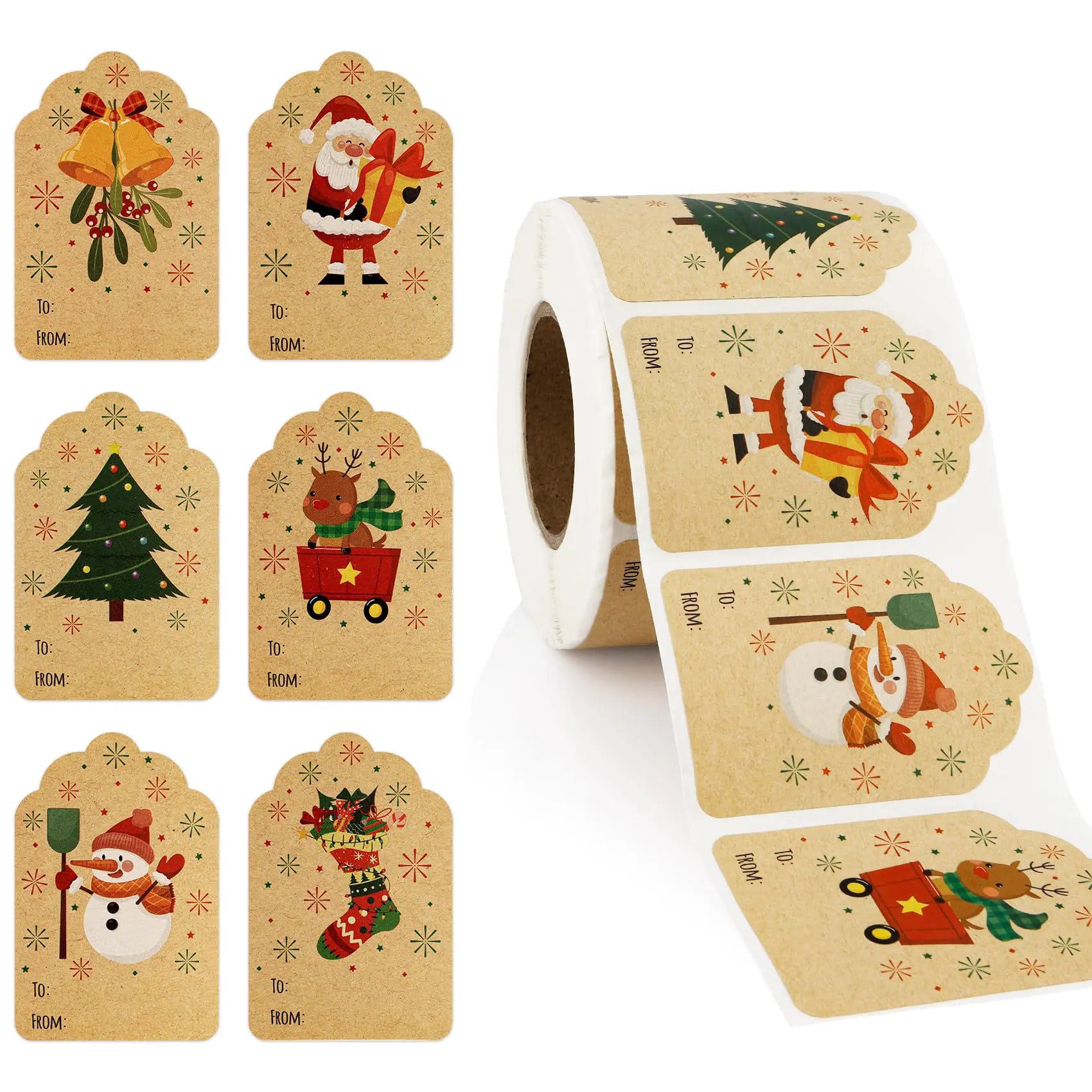 500 PCS Christmas Gift Tags Stickers